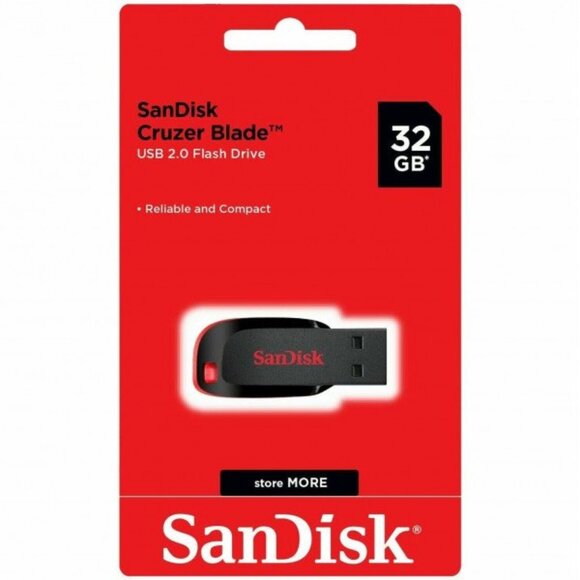 SanDisk 32 GB USB 2.0 Cruzer Blade Flash Drive (32GB) - Picture 1 of 2